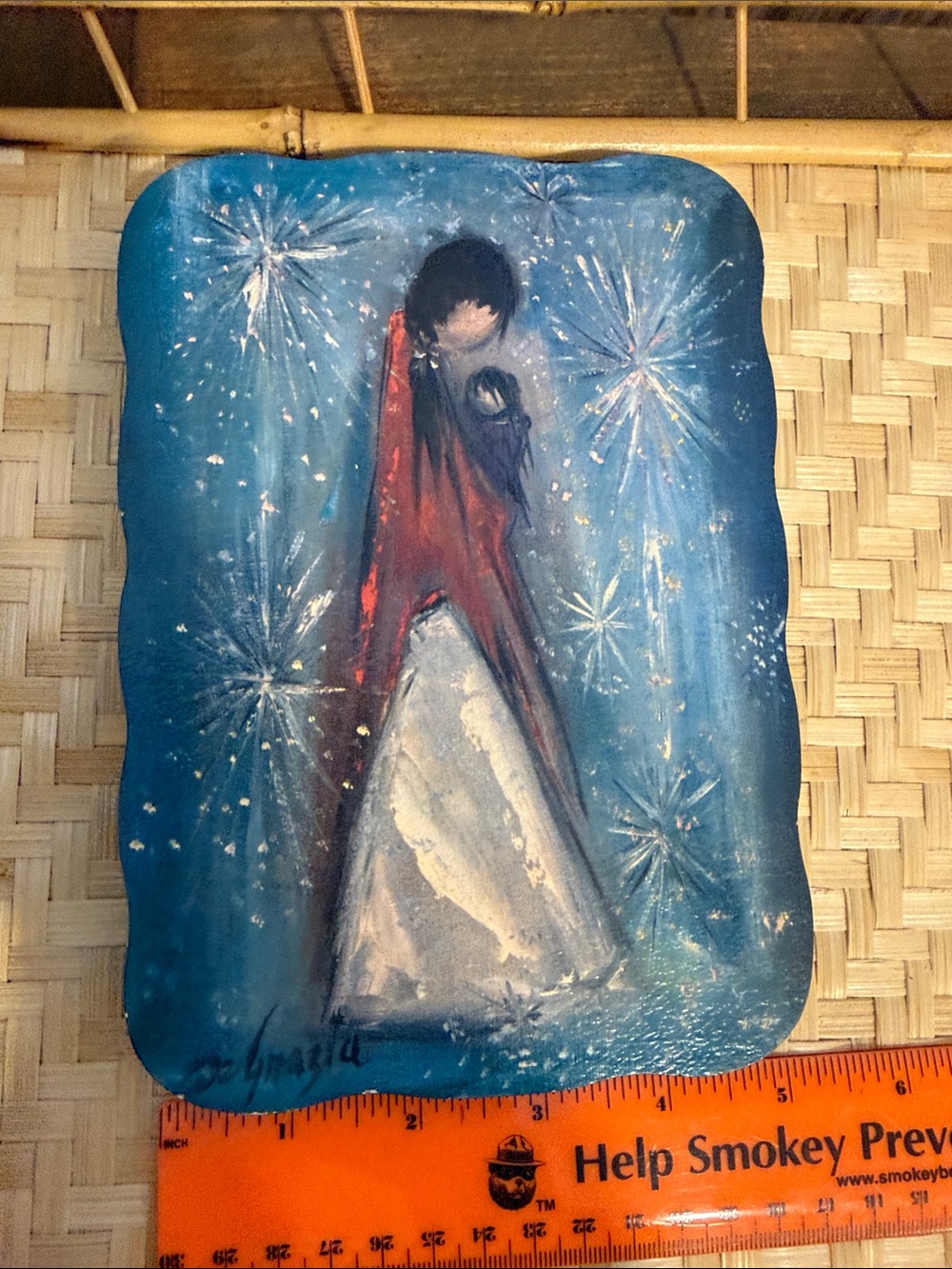 Vintage DeGrazia Studios Navajo Madonna Wood Plaque Southwestern Religious Art - Picture 4 of 7